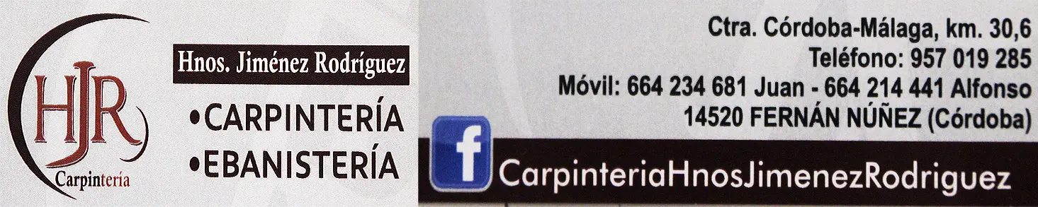 Publicidad Hermanos Jiménez Rodríguez Carpintería Ebanistería Fernán Núñez