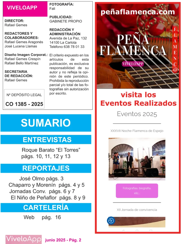 Revista Junio Peña Cultural Flamenca La Albuhera