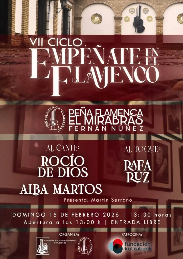Cartel 15 Febrero Peña Cultural Flamenca El Mirabrás