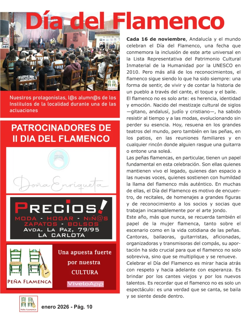 Peña Cultural Flamenca El Yunque Revista Enero 2026