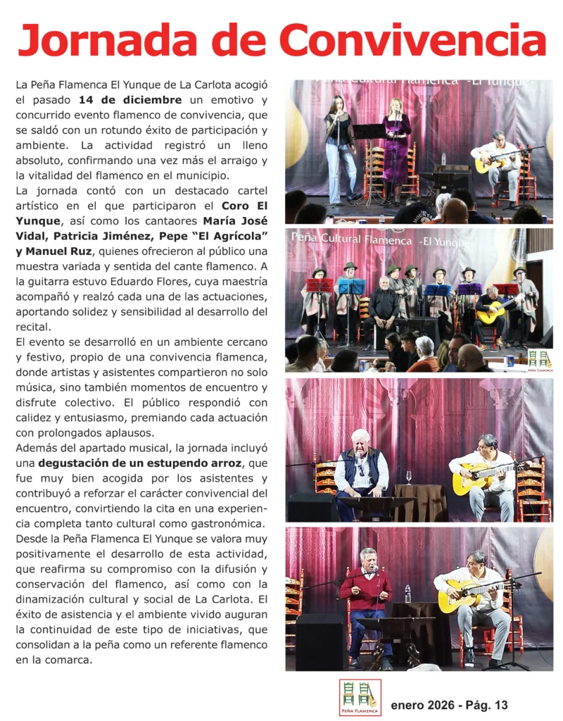 Peña Cultural Flamenca El Yunque Revista Enero 2026