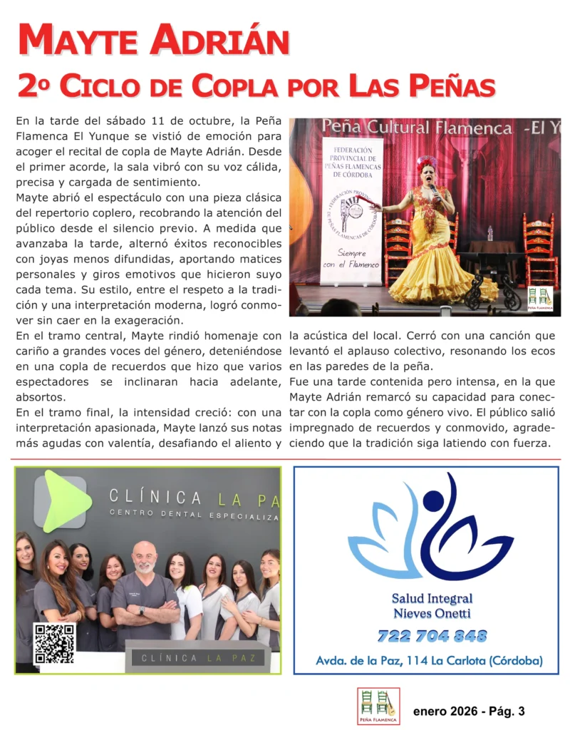 Peña Cultural Flamenca El Yunque Revista Enero 2026