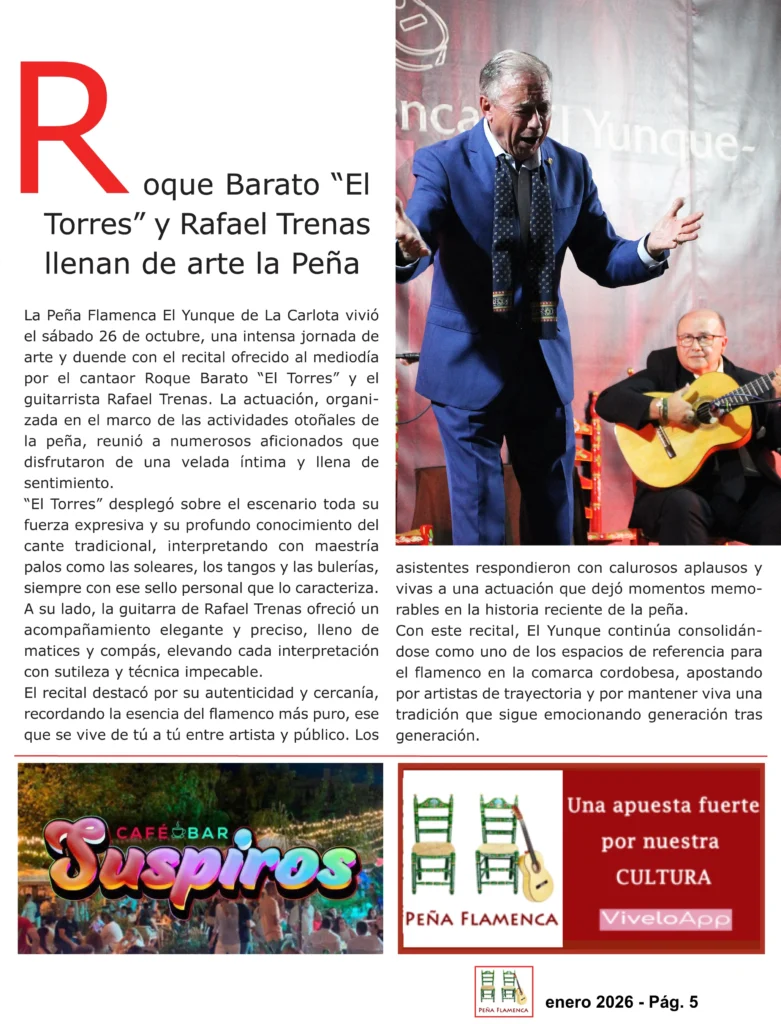 Peña Cultural Flamenca El Yunque Revista Enero 2026