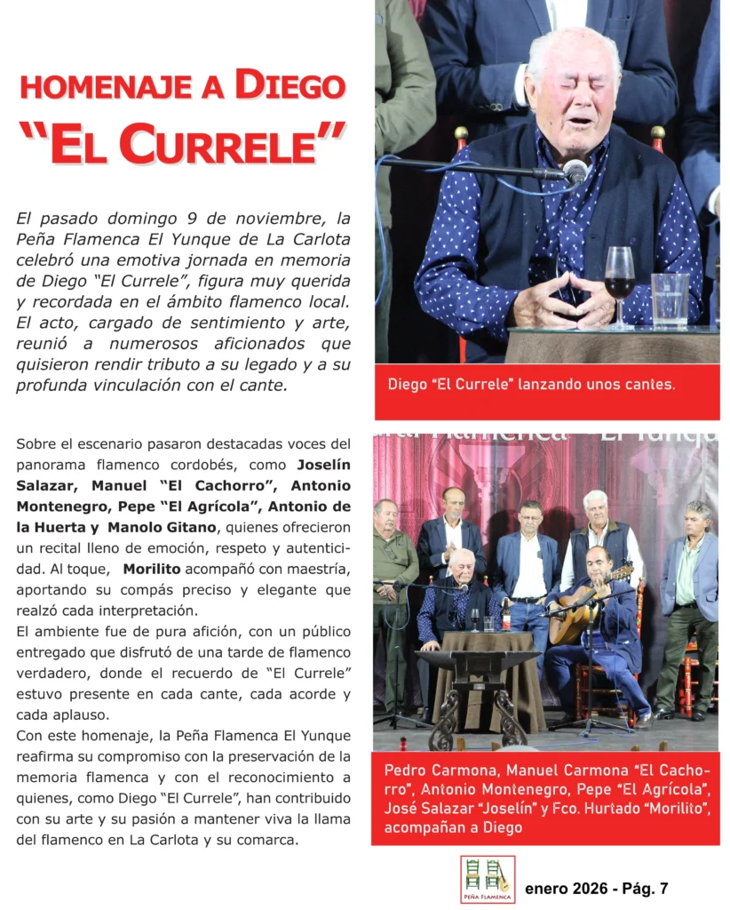 Peña Cultural Flamenca El Yunque Revista Enero 2026