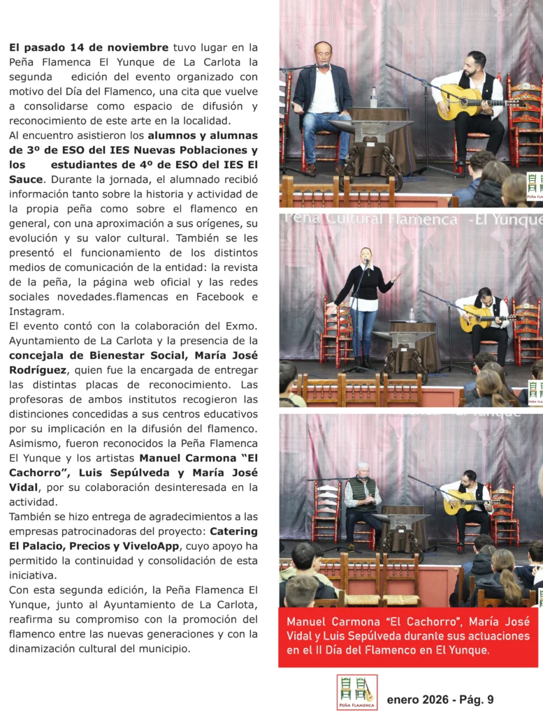 Peña Cultural Flamenca El Yunque Revista Enero 2026