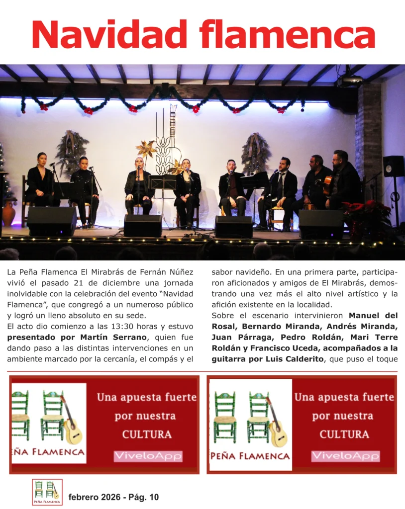 Revista Febrero 2026 Peña Cultural Flamenca El Mirabrás