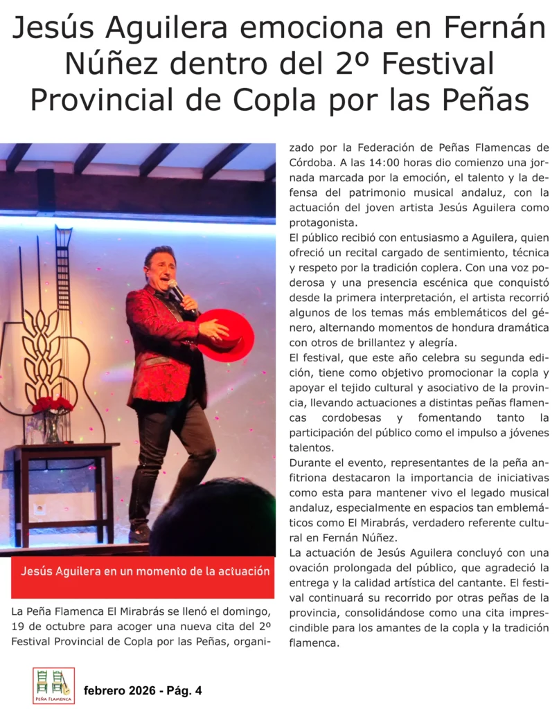 Revista Febrero 2026 Peña Cultural Flamenca El Mirabrás