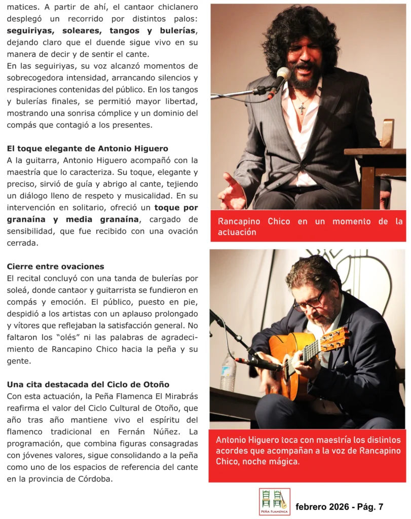 Revista Febrero 2026 Peña Cultural Flamenca El Mirabrás
