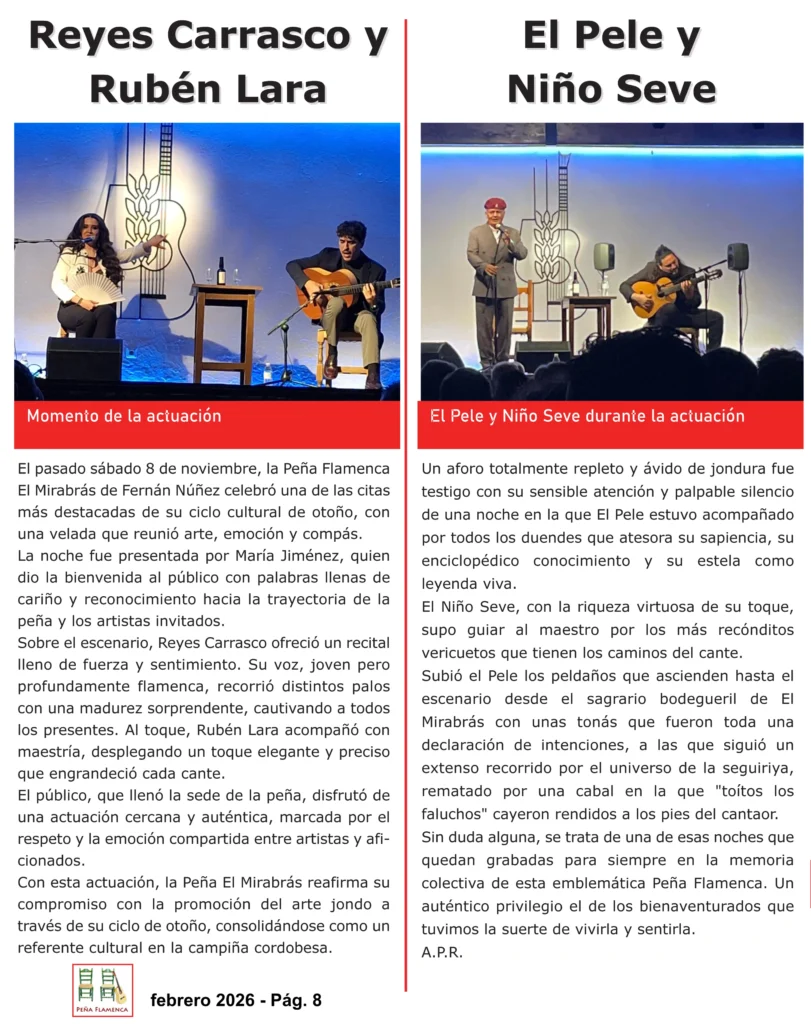 Revista Febrero 2026 Peña Cultural Flamenca El Mirabrás