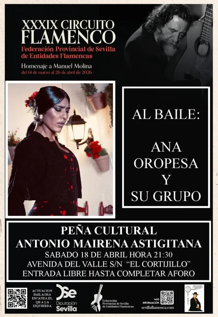 Peña Cultural Flamenca Antonio Mairena Astigitana Cartel 2026