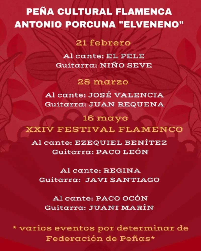 Peña Cultural Flamenca El Veneno Cartel 2026
