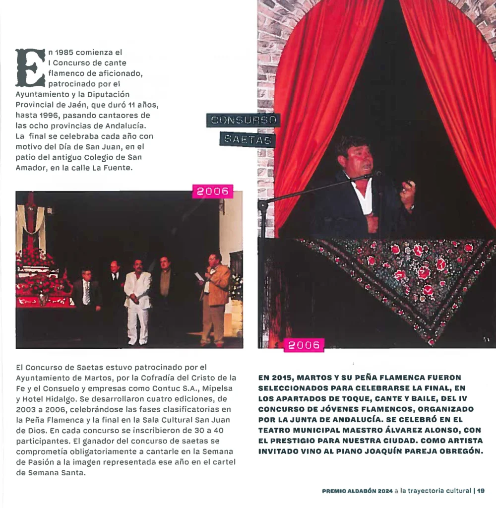 Peña Cultural Flamenca de Martos Revista 40 Años de Arte y Compás