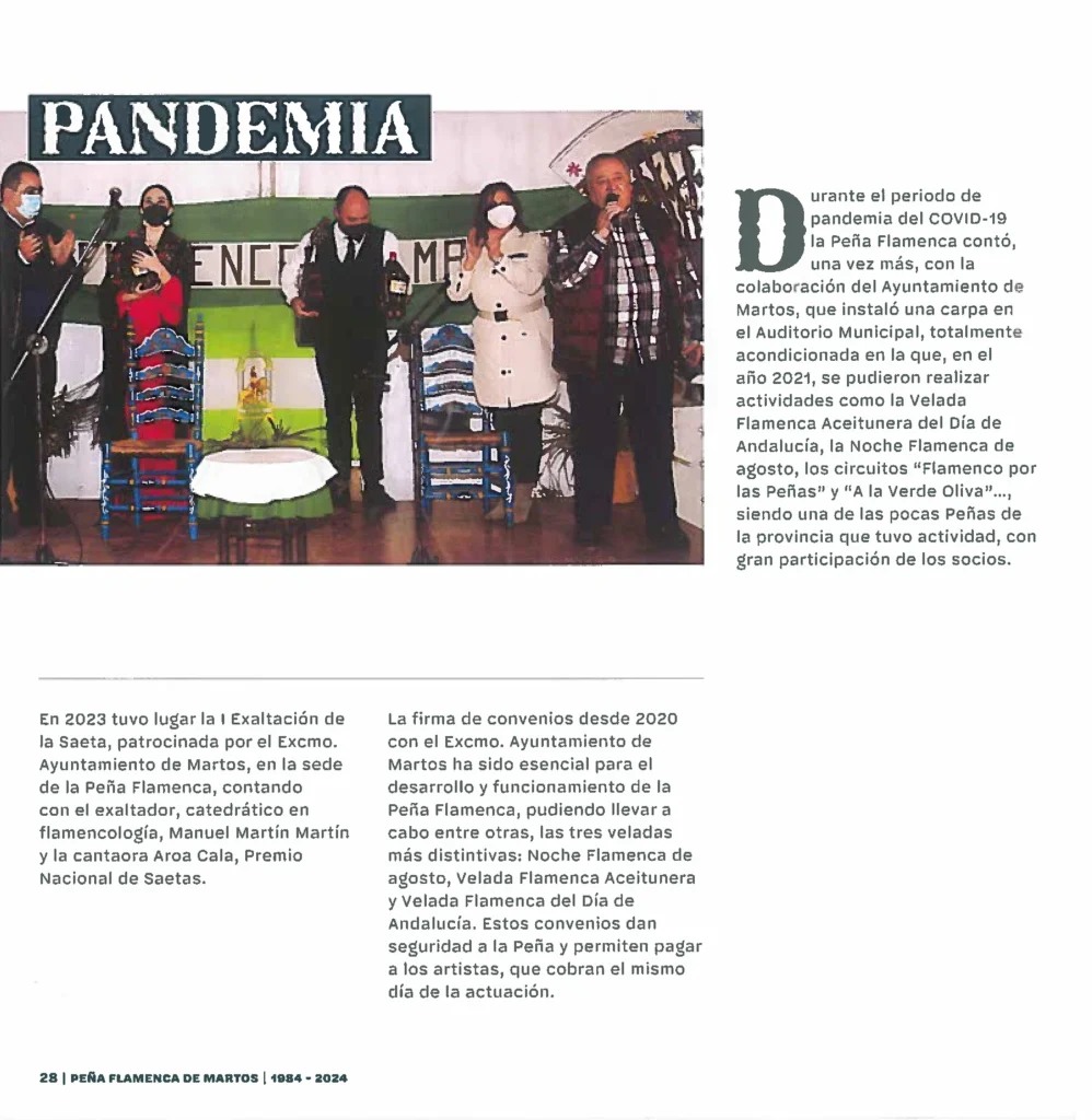 Peña Cultural Flamenca de Martos Revista 40 Años de Arte y Compás
