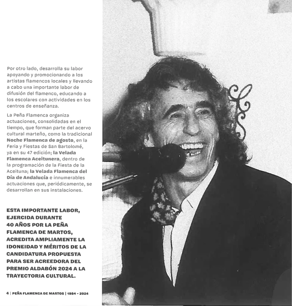 Peña Cultural Flamenca de Martos Revista 40 Años de Arte y Compás