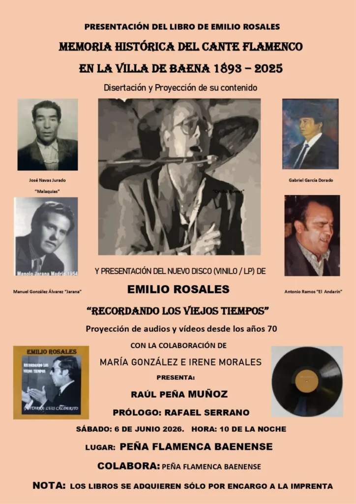 Peña Cultural Flamenca Baenense Cartelera 2026