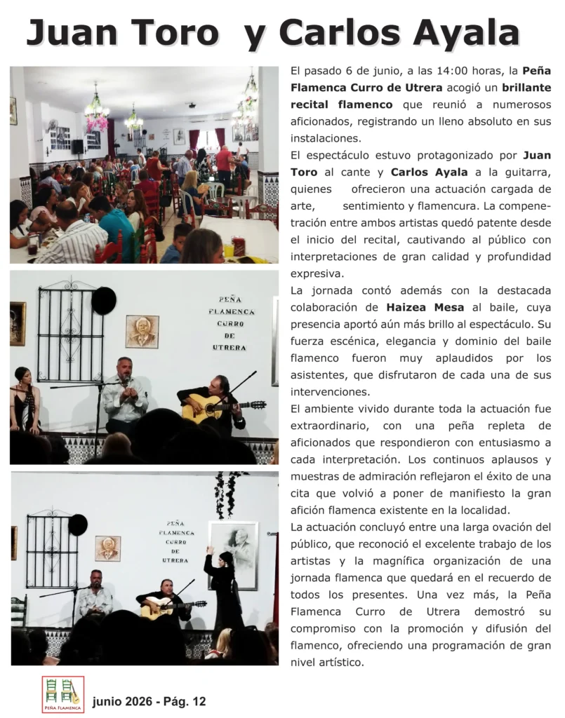 Revista Flamenco Junio 2026 Peña Curro de Utrera Sevilla