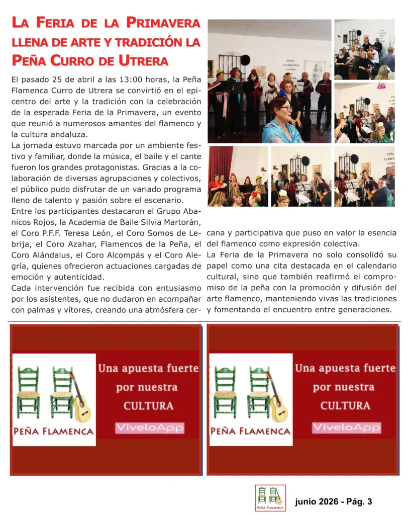 Revista Flamenco Junio 2026 Peña Curro de Utrera Sevilla