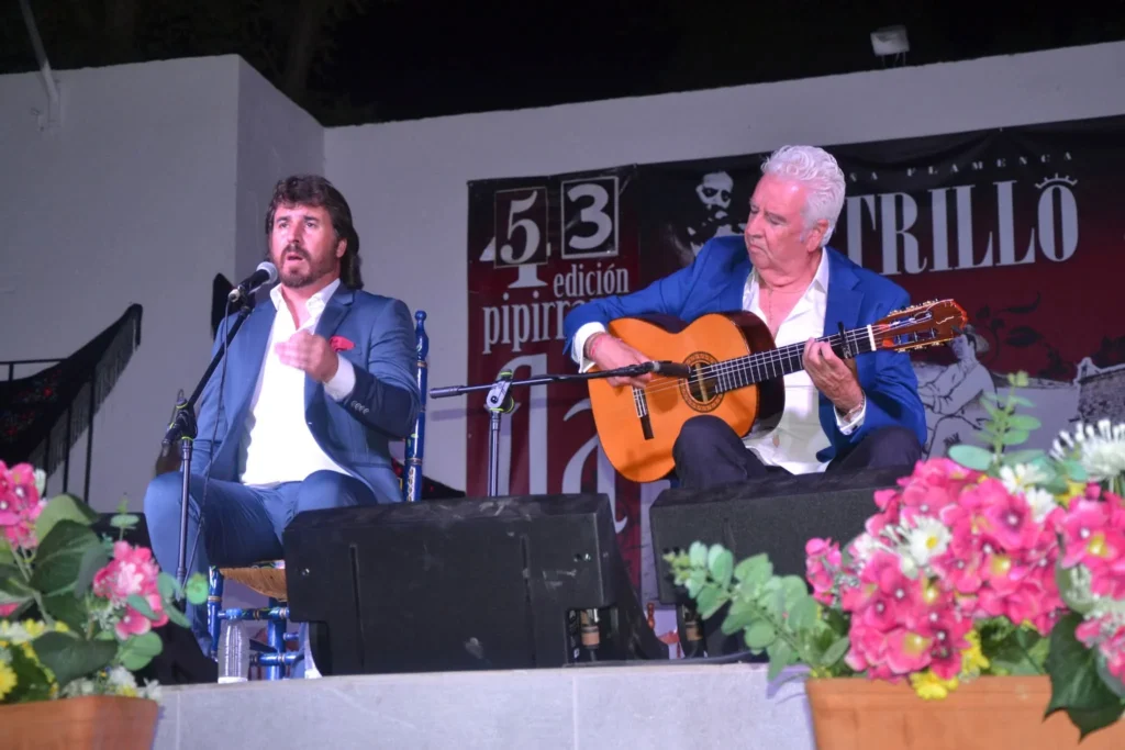 Fotografía de Gregorio Moya con Paco Cortés en la 53 Pipirrana Flamenca