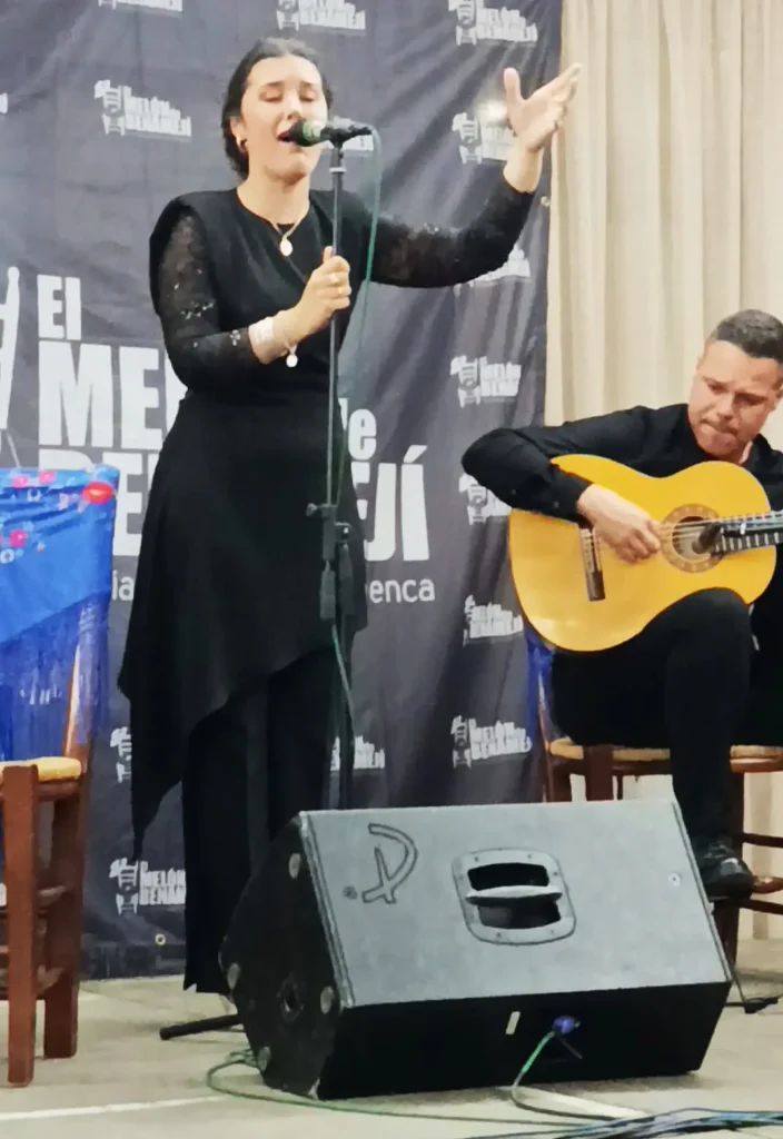 Carmen Carmona y Eligio Álvarez en la Peña Flamenca El Melón de Benamejí