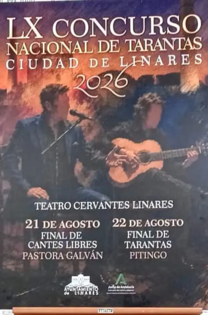 Cartel LX Concurso Nacional de Tarantas Ciudad de Linares 2026 Peña Flamenca Cabrerillo de Linares