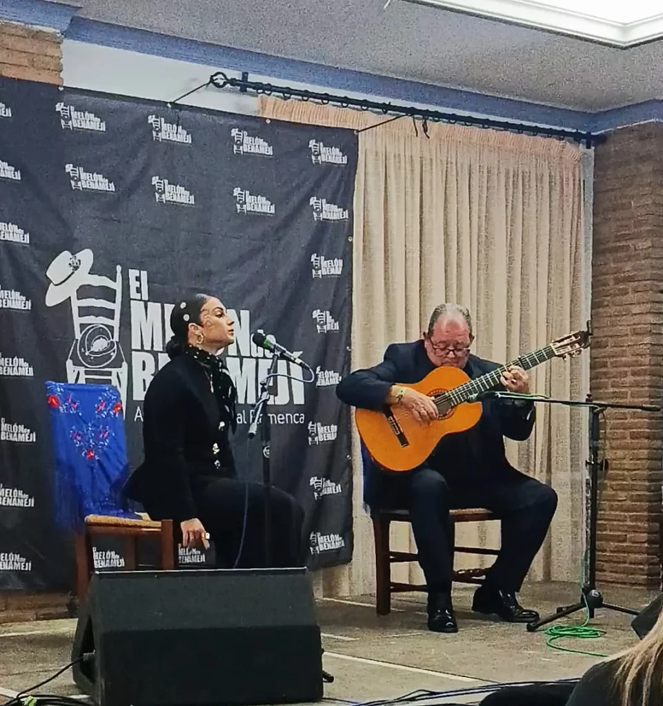 Inmaculada López y Fernando Rodríguez en la Peña Flamenca El Melón de Benamejí