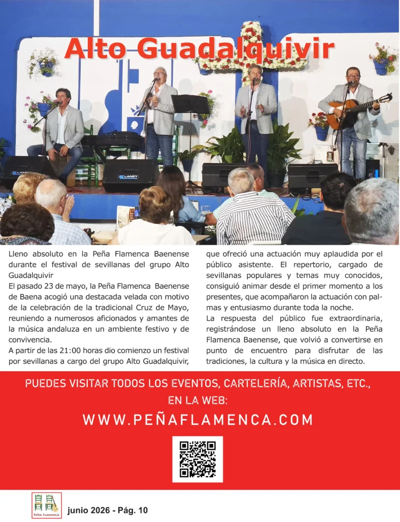 Página de la Revista Flamenca de la Peña Cultural Flamenca Baenense