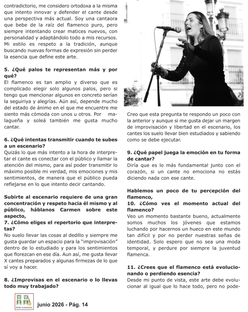 Página de la Revista Flamenca de la Peña Cultural Flamenca Baenense