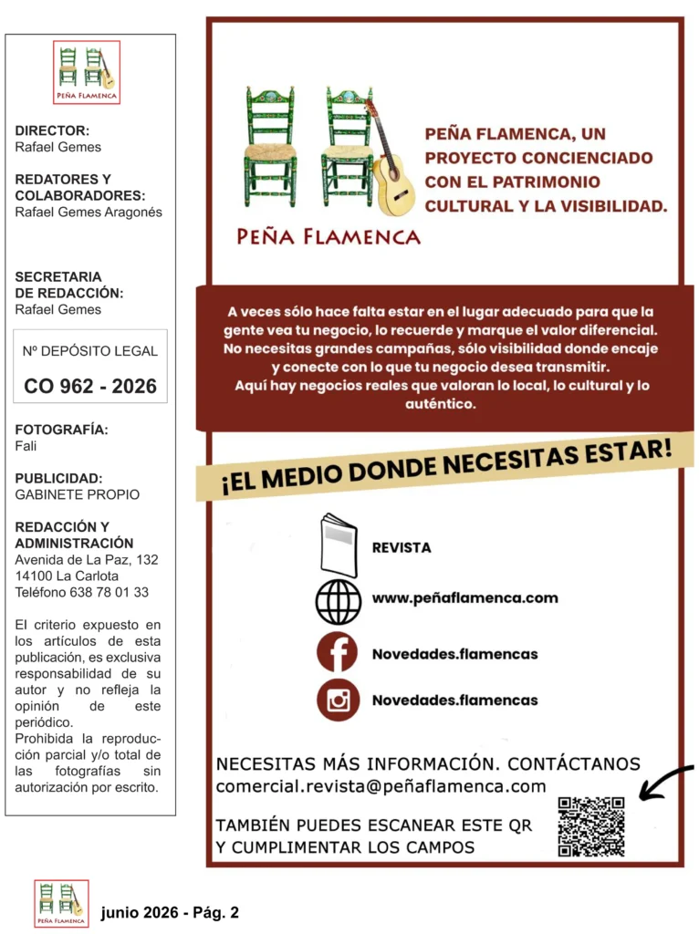 Página de la Revista Flamenca de la Peña Cultural Flamenca Baenense