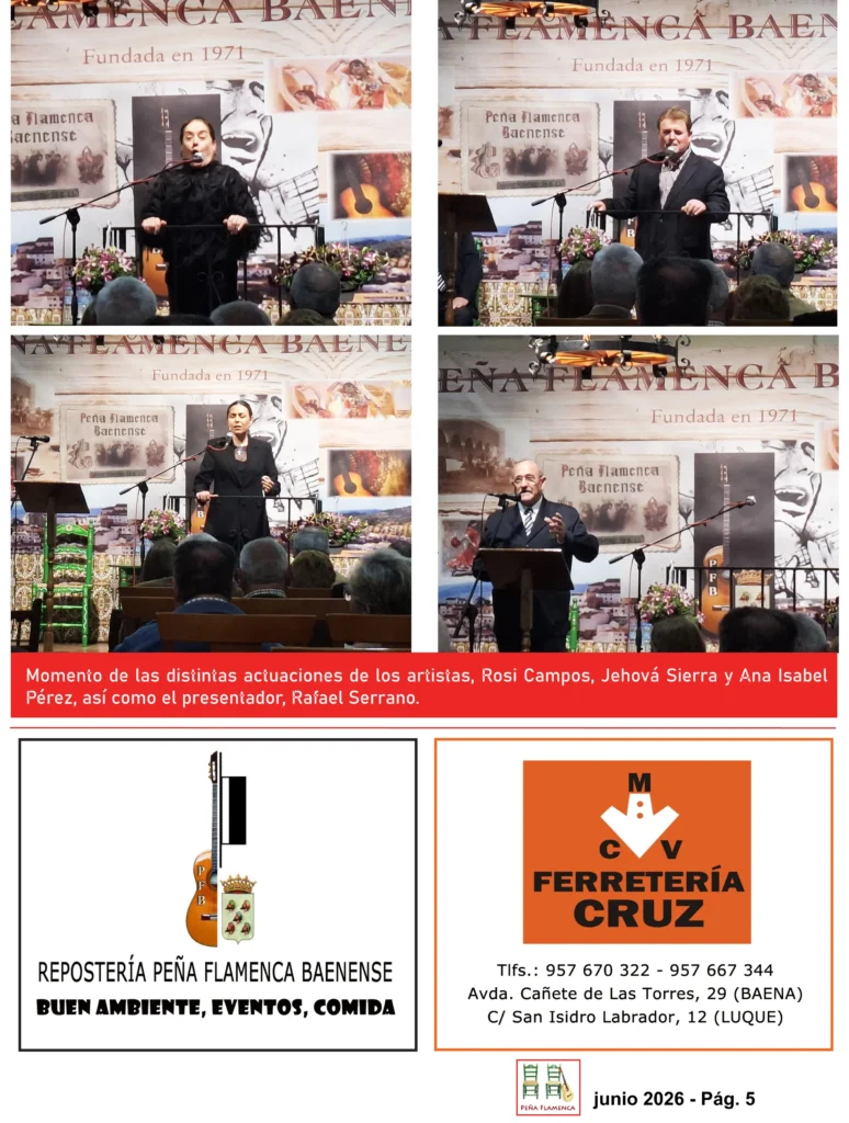 Página de la Revista Flamenca de la Peña Cultural Flamenca Baenense