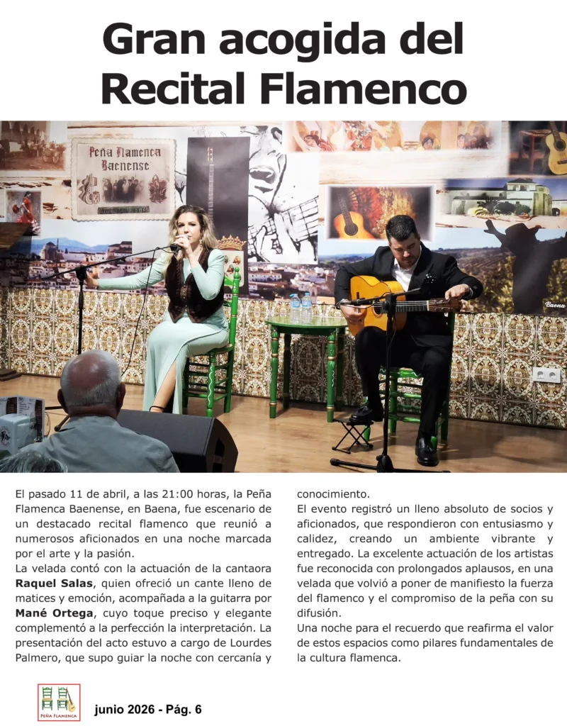 Página de la Revista Flamenca de la Peña Cultural Flamenca Baenense