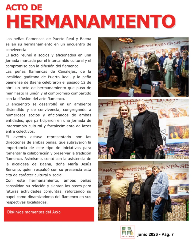 Página de la Revista Flamenca de la Peña Cultural Flamenca Baenense