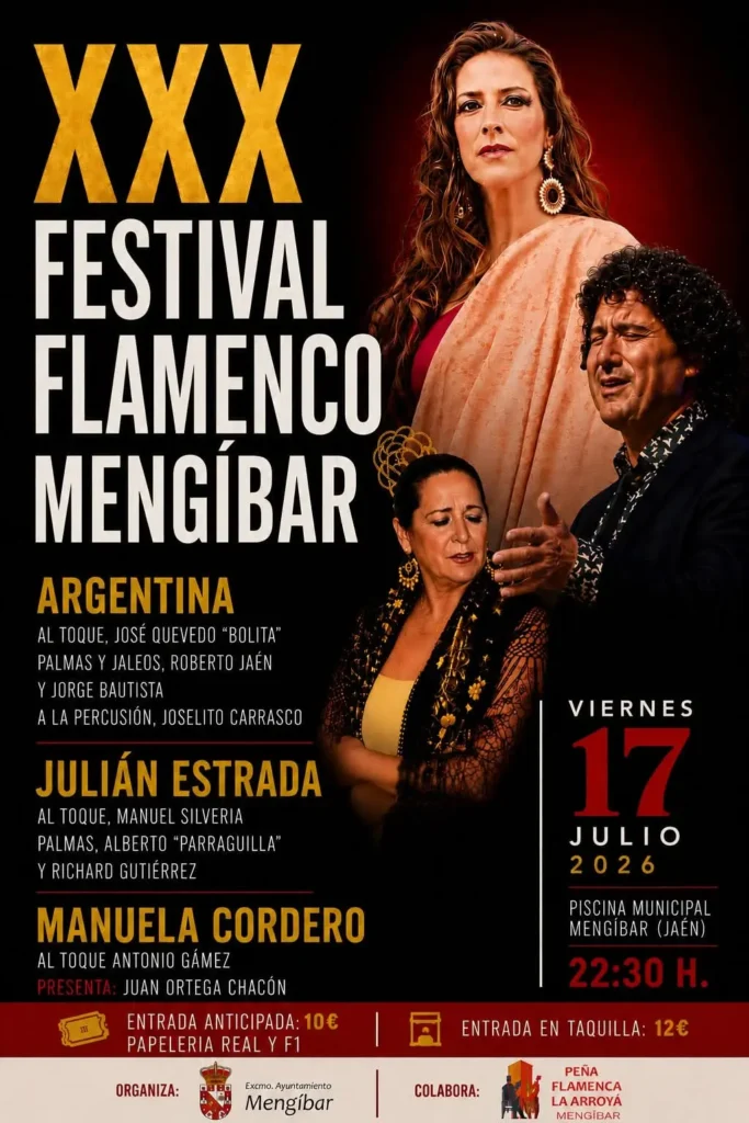 Cartel XXX Festival Flamenco Mengíbar Peña Flamenca La Arroyá