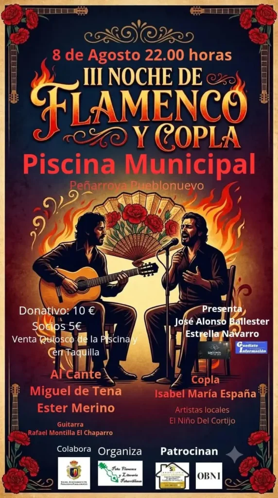 Cartel III Noche de Flamenco y Copla Peñarroya Pueblonuevo