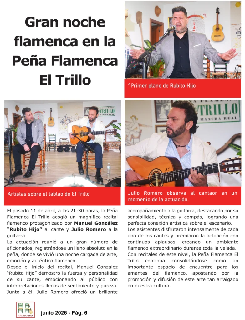 Revista Flamenco Junio 2026 Peña El Trillo