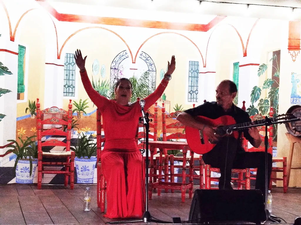 Malena Carrasco y Luis Carrasco en Plena Actuación en el XXII Circuitos Flamencos entre Naranjos y Olivos