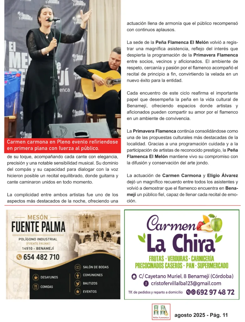 Revista Flamenco Julio 2026 Peña El Melón de Benamejí Página 11