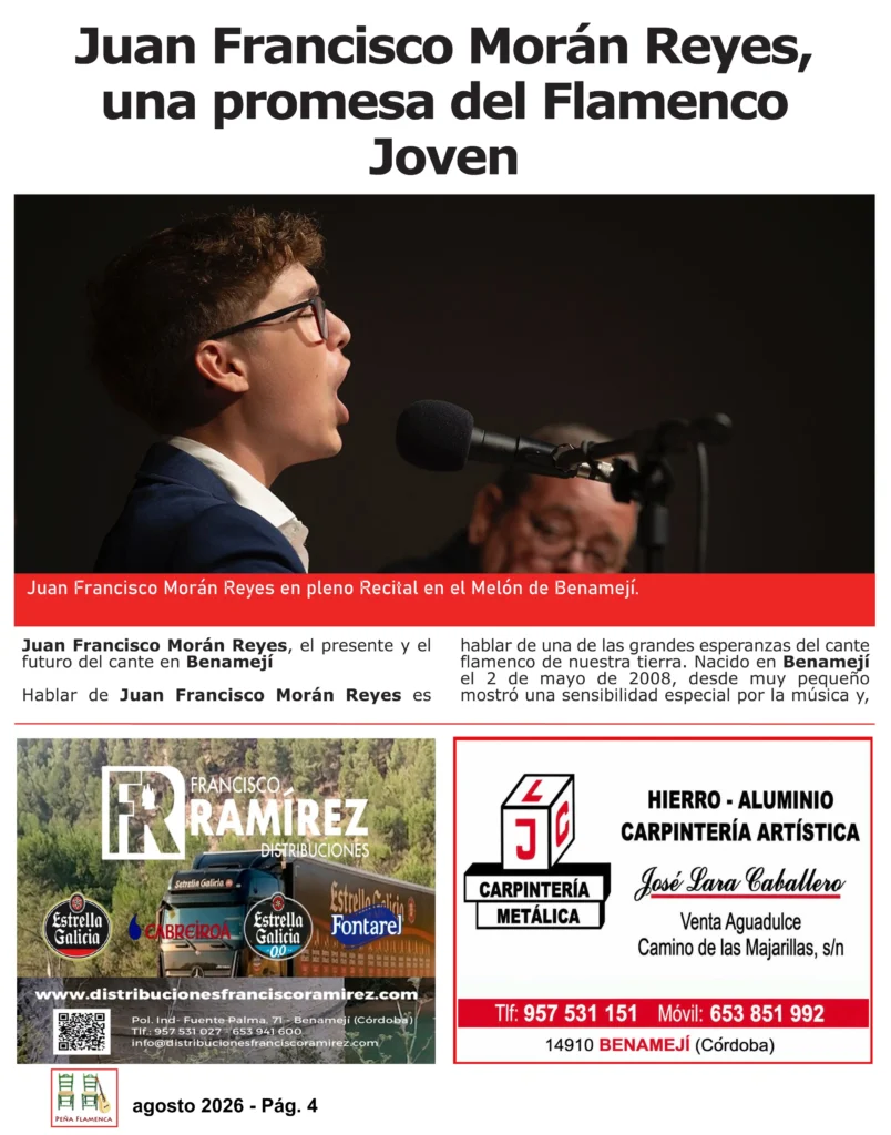 Revista Flamenco Julio 2026 Peña El Melón de Benamejí Página 4
