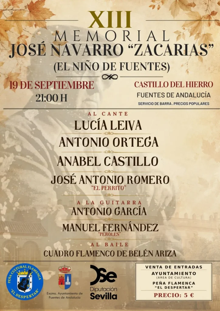 Cartel XIII Memorial José Navarro "Zacarias" (El Niño Fuentes) 19 de Septiembre