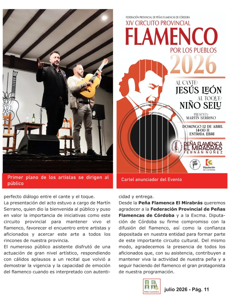 Revista Flamenco Julio 2026 Peña El Mirabrás Página 11