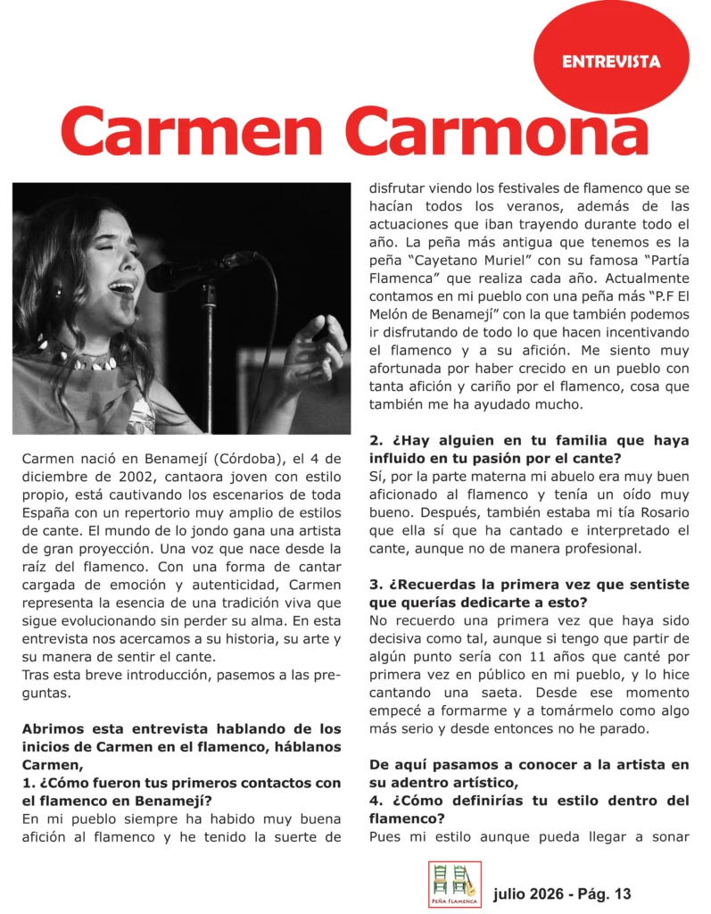 Revista Flamenco Julio 2026 Peña El Mirabrás Página 13