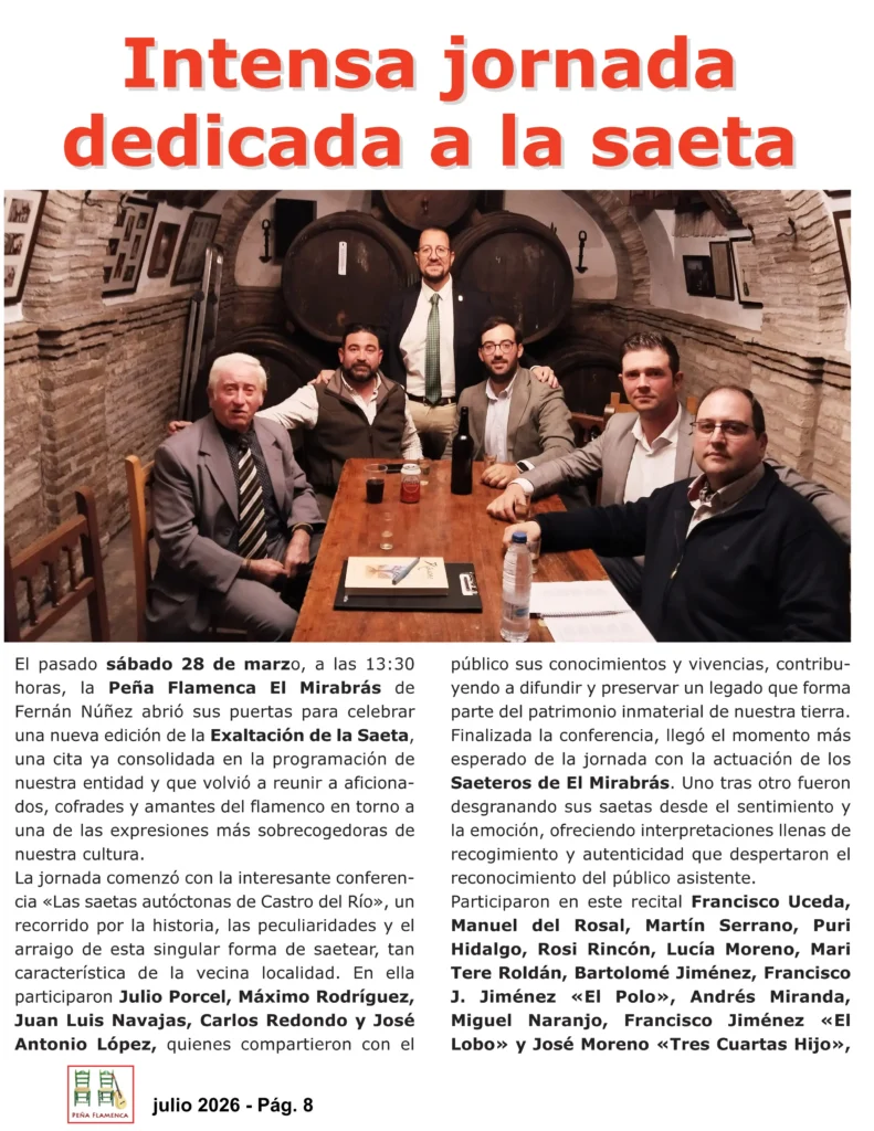 Revista Flamenco Julio 2026 Peña El Mirabrás Página 8
