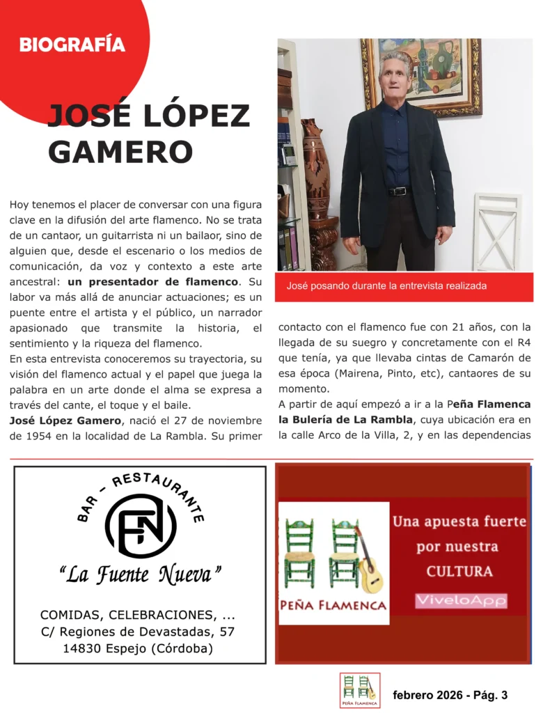 Revista Flamenca Febrero 2026 de la Peña Cultural Flamenca La Albuhera Página 3
