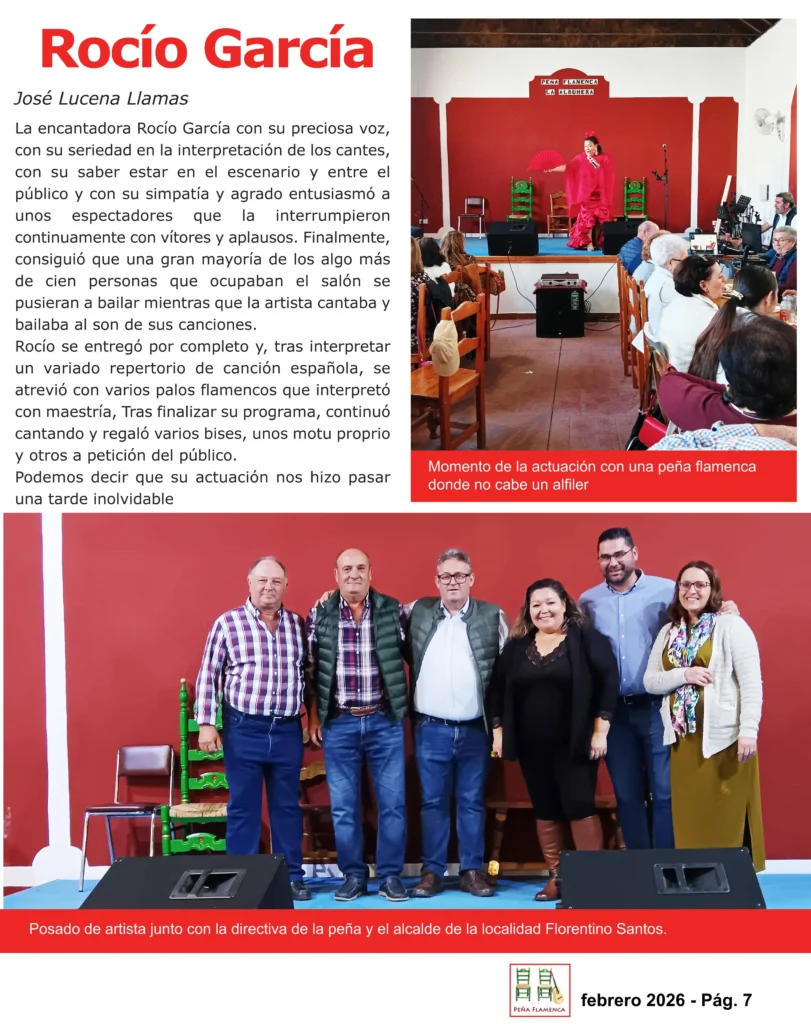 Revista Flamenca Febrero 2026 de la Peña Cultural Flamenca La Albuhera Página 7