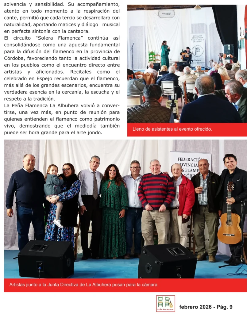 Revista Flamenca Febrero 2026 de la Peña Cultural Flamenca La Albuhera Página 9