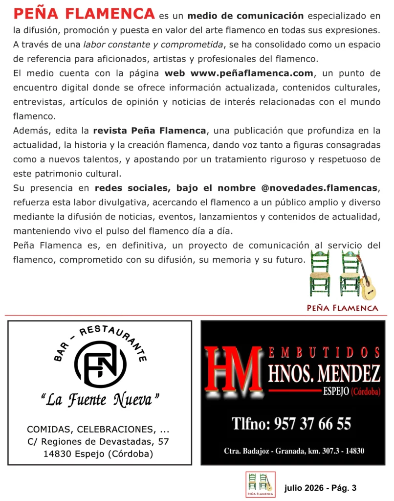 Revista Flamenca Julio 2026 La Albuhera Página 3