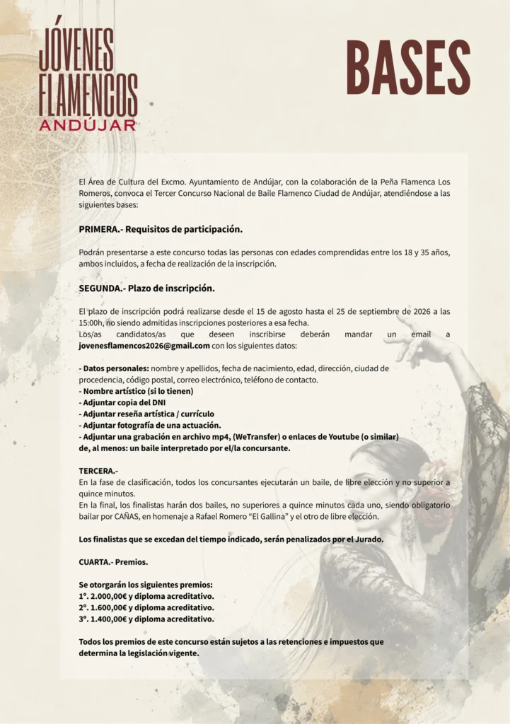 III Concurso Nacional de Baile Jóvenes Flamencos de Andújar Base 2