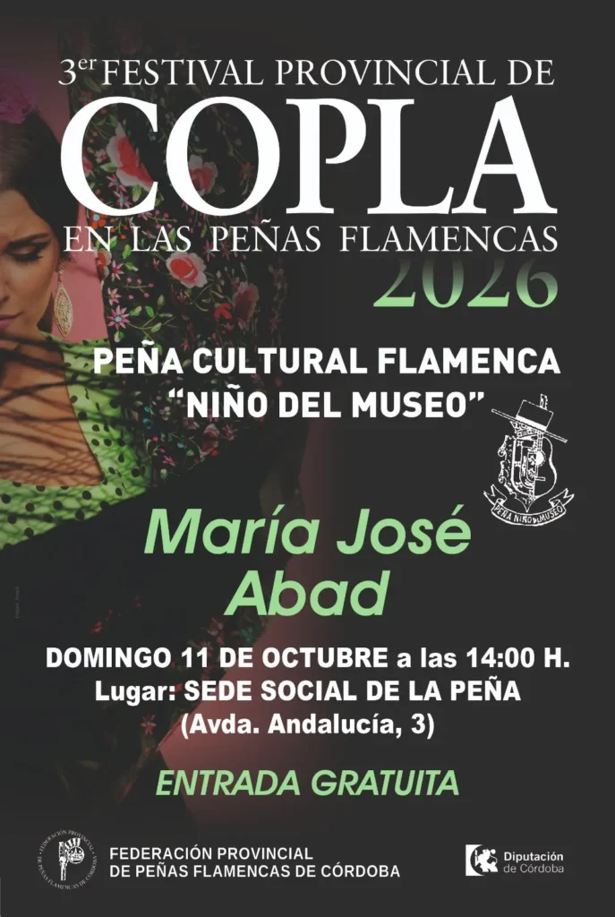 3º Festival Provincial de Copla en las Peñas Flamencas Peña Flamenca Niño del Museo 11 de Octubre