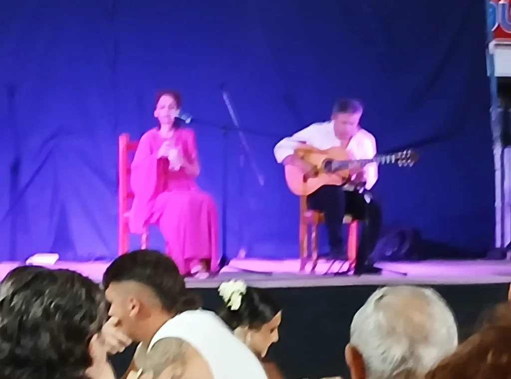 Fotografía de Paqui Redondo en la Noche Flamenca de la Peña El Peñoso