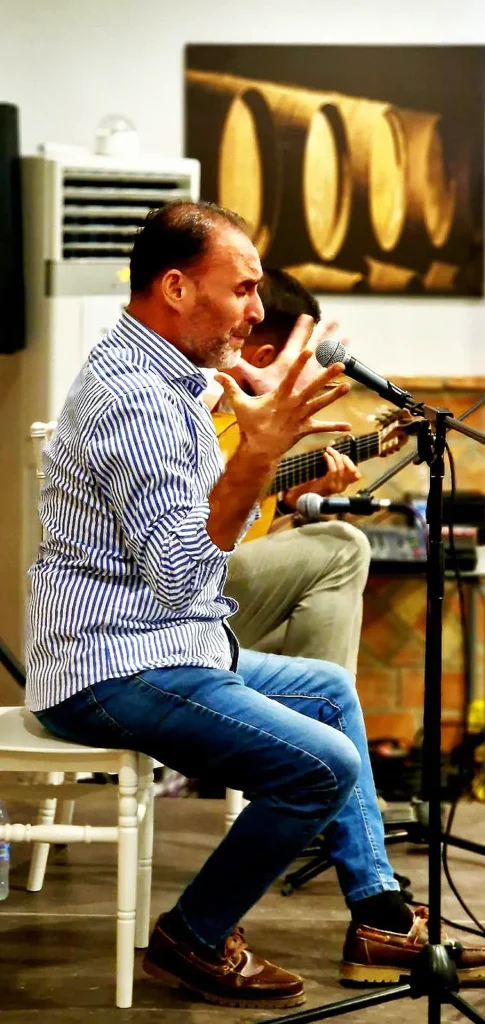 Raúl Alcantara junto a Mariano Delgado en la Presentación del Cartel del Festival Flamenco en Los Lagares de Moriles