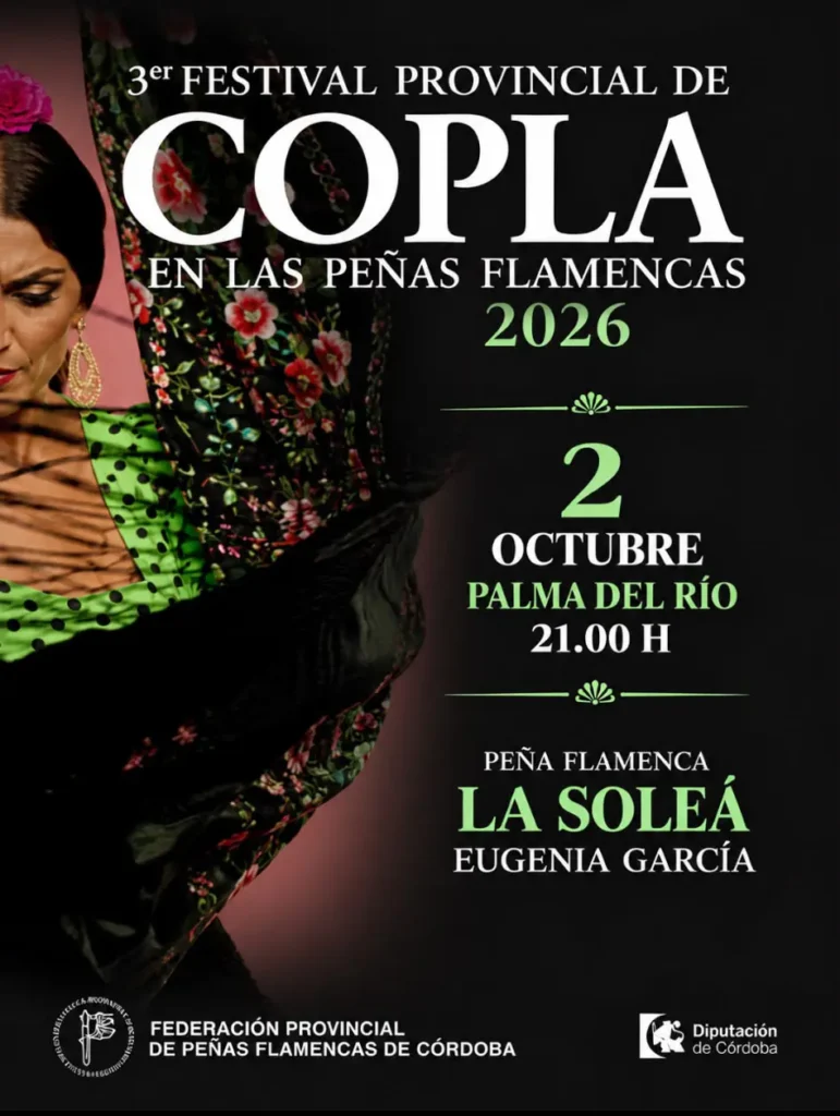 3º Festival Provincial de Copla en las Peñas Flamencas Peña Cultural Flamenca La Soleá 2 de Octubre
